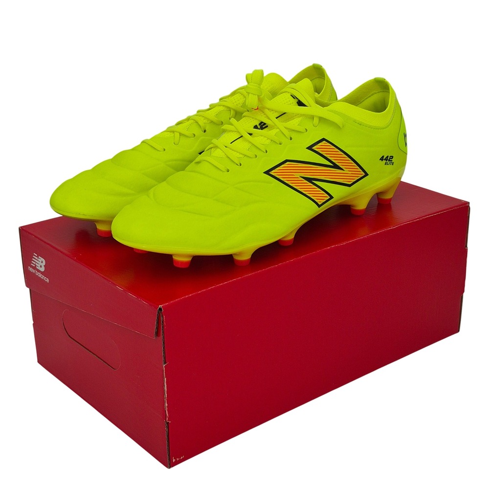 New Balance 442 Elite FG V2 Soccer Cleats Men's Size 12 Shoes Hi-lite Yellow Red